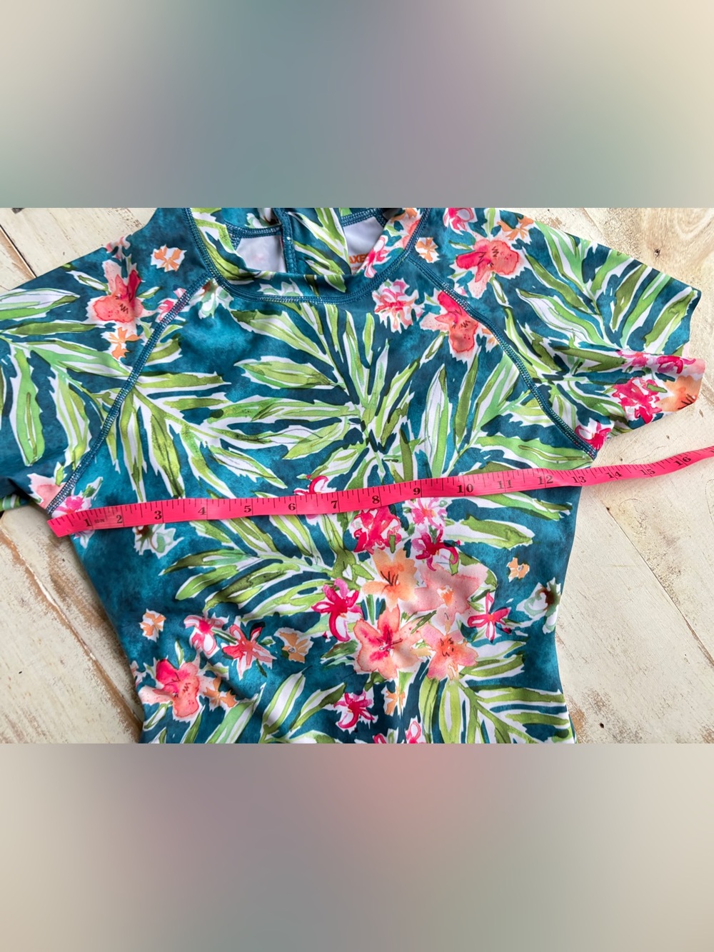 AXESEA athletic swimsuit tropical surfing rash guard SPF sporty sz 4 Australian - Picture 14 of 16